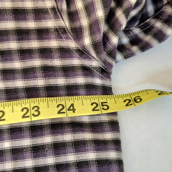 Knights of Round Table Plaid Gingham Flannel Long Sleeve Shirt Vintage - Picture 7 of 8